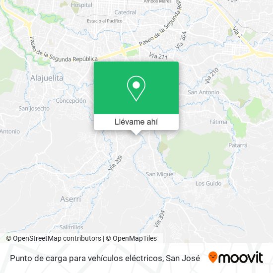 Mapa de Punto de carga para vehículos eléctricos