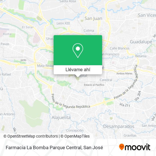 Mapa de Farmacia La Bomba Parque Central