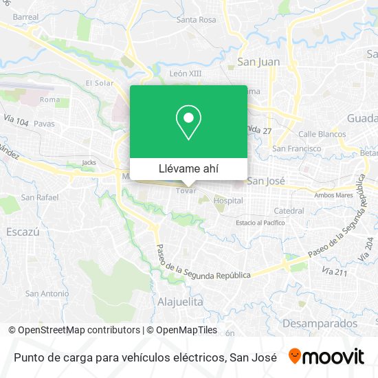 Mapa de Punto de carga para vehículos eléctricos