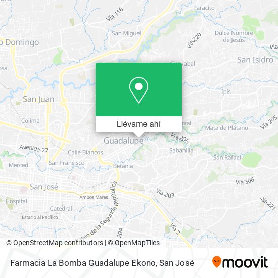 Mapa de Farmacia La Bomba Guadalupe Ekono