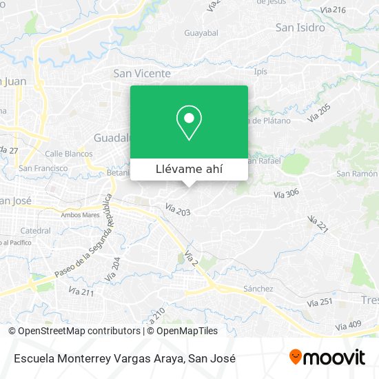 Mapa de Escuela Monterrey Vargas Araya