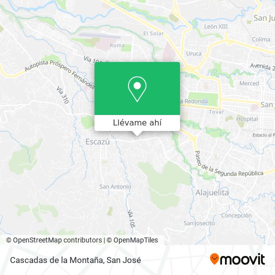 Mapa de Cascadas de la Montaña