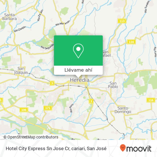 Mapa de Hotel City Express Sn Jose Cr, cariari