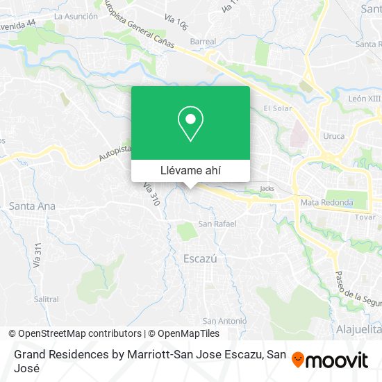 Mapa de Grand Residences by Marriott-San Jose Escazu
