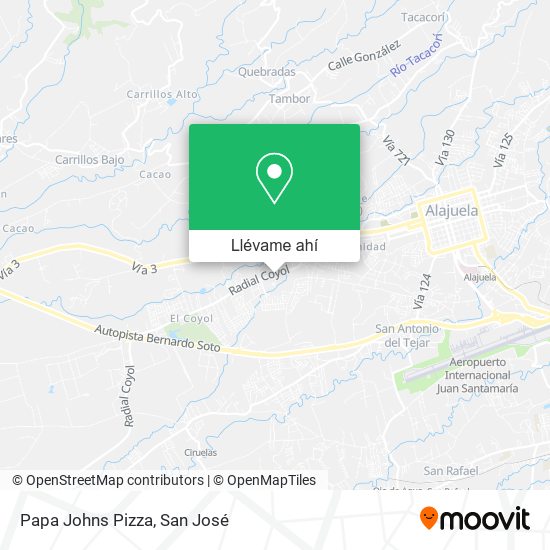 Mapa de Papa Johns Pizza