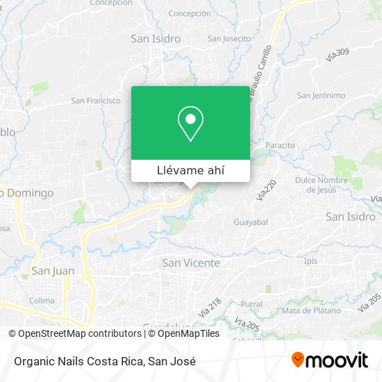 Mapa de Organic Nails Costa Rica