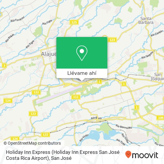 Mapa de Holiday Inn Express (Holiday Inn Express San José Costa Rica Airport)