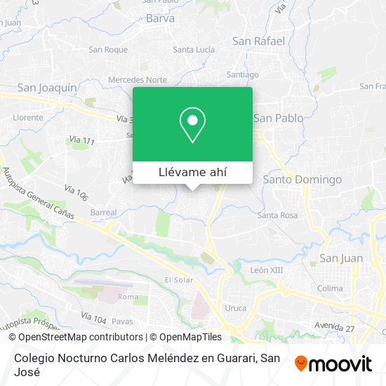 Mapa de Colegio Nocturno Carlos Meléndez en Guarari