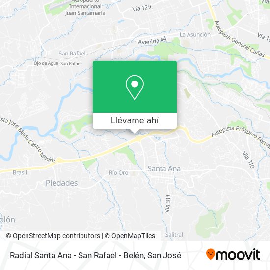 Mapa de Radial Santa Ana - San Rafael - Belén