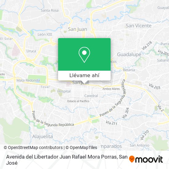 Mapa de Avenida del Libertador Juan Rafael Mora Porras