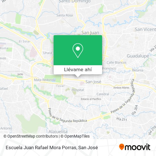 Mapa de Escuela Juan Rafael Mora Porras