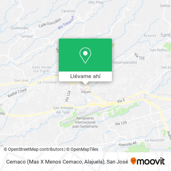 Mapa de Cemaco (Mas X Menos Cemaco, Alajuela)