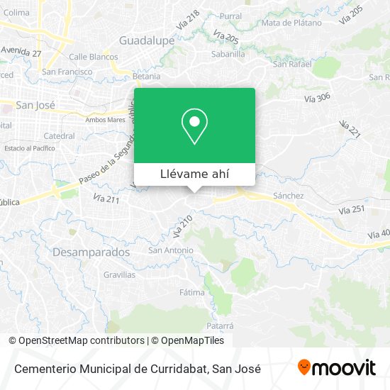 Mapa de Cementerio Municipal de Curridabat