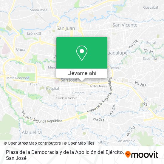 Mapa de Plaza de la Democracia y de la Abolición del Ejército