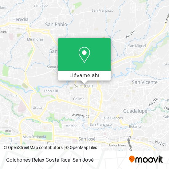 Mapa de Colchones Relax Costa Rica