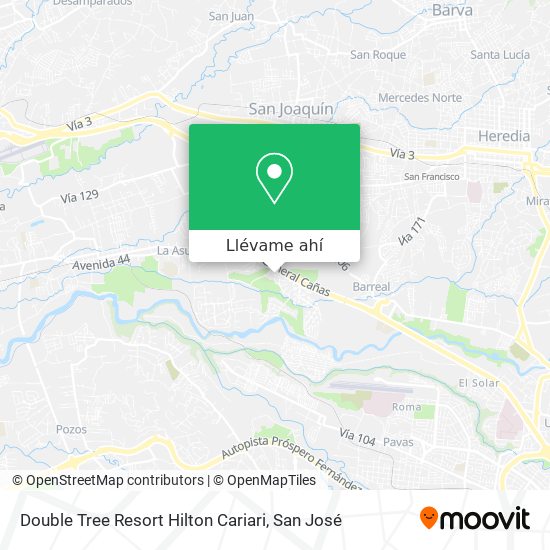 Mapa de Double Tree Resort Hilton Cariari