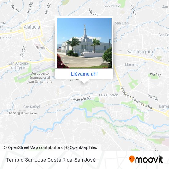 Mapa de Templo San Jose Costa Rica