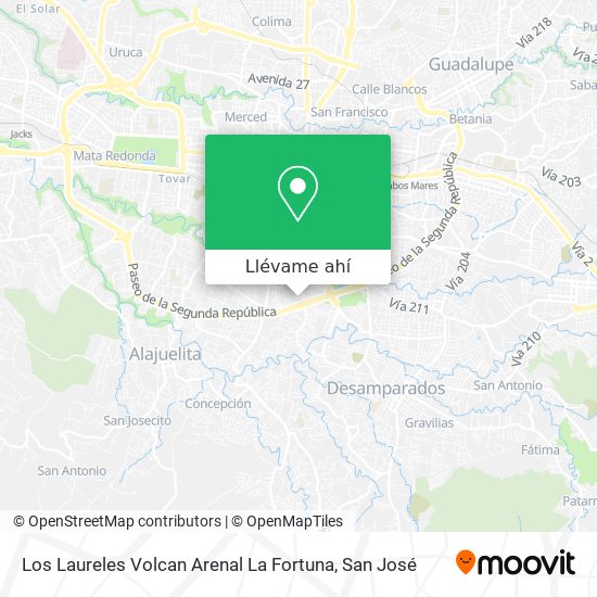 Mapa de Los Laureles Volcan Arenal La Fortuna