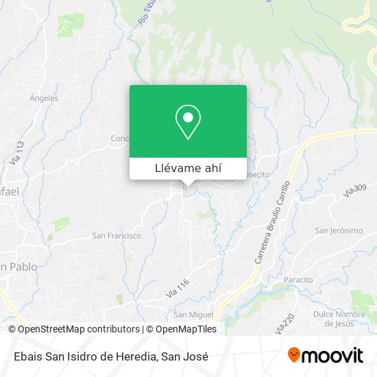 Mapa de Ebais San Isidro de Heredia