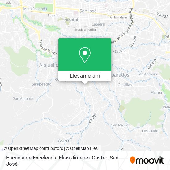 Mapa de Escuela de Excelencia Elías Jimenez Castro