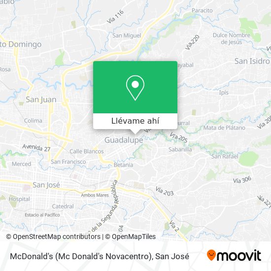 Mapa de McDonald's (Mc Donald's Novacentro)