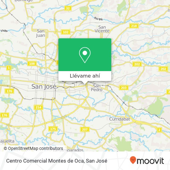 Mapa de Centro Comercial Montes de Oca
