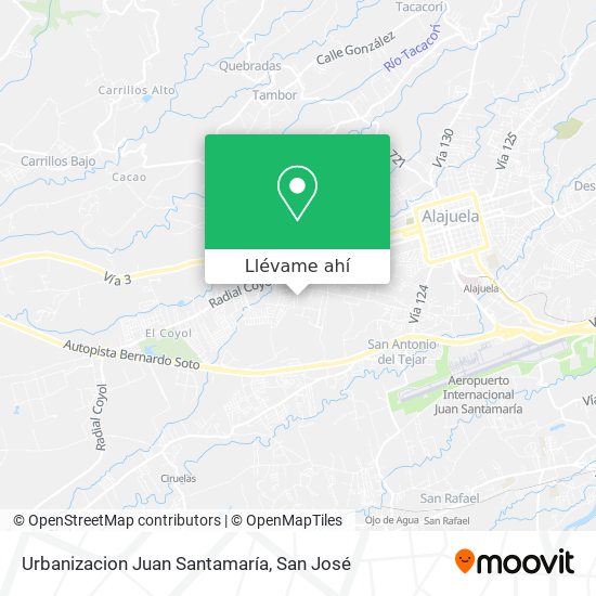 Mapa de Urbanizacion Juan Santamaría
