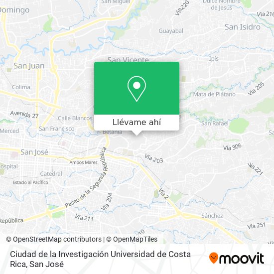 Mapa de Ciudad de la Investigación Universidad de Costa Rica