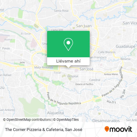Mapa de The Corner Pizzeria & Cafeteria