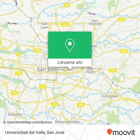 Mapa de Universidad del Valle