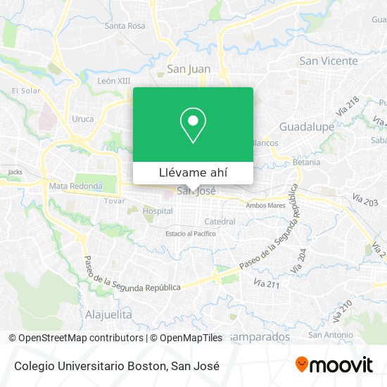 Mapa de Colegio Universitario Boston