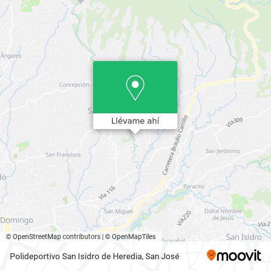 Mapa de Polideportivo San Isidro de Heredia