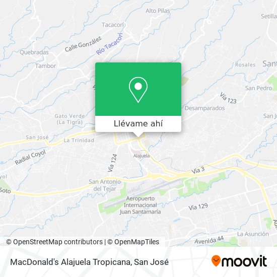 Mapa de MacDonald's Alajuela Tropicana