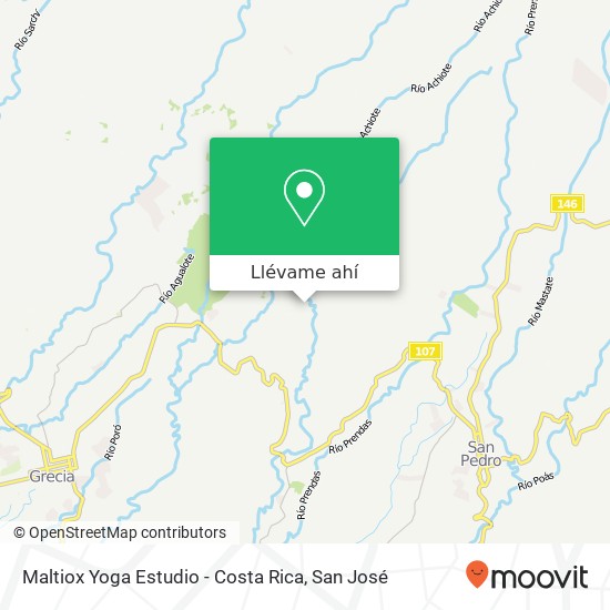 Mapa de Maltiox Yoga Estudio - Costa Rica