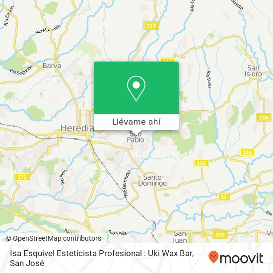 Mapa de Isa Esquivel Esteticista Profesional : Uki Wax Bar
