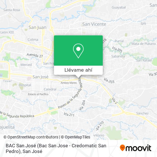 Mapa de BAC San José (Bac San Jose - Credomatic San Pedro)