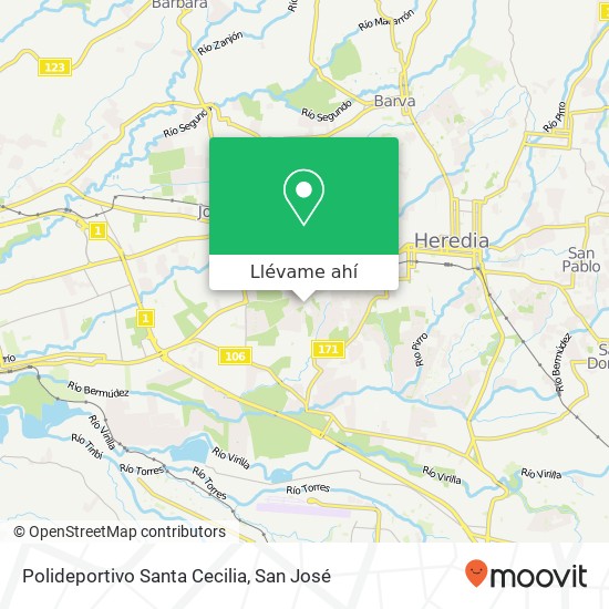 Mapa de Polideportivo Santa Cecilia