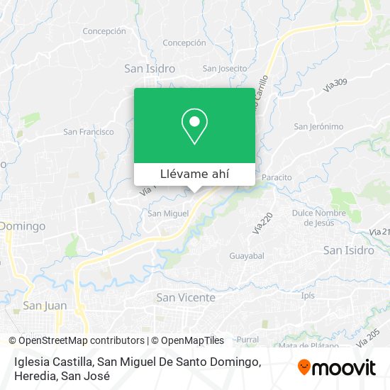 Mapa de Iglesia Castilla, San Miguel De Santo Domingo, Heredia