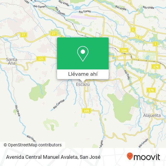 Mapa de Avenida Central Manuel Avaleta