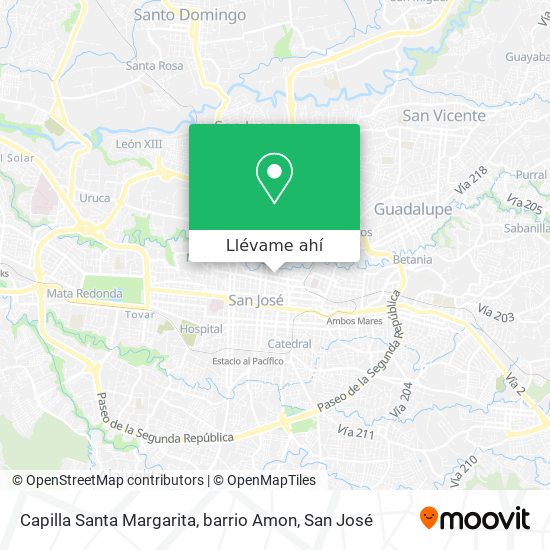Mapa de Capilla Santa Margarita, barrio Amon