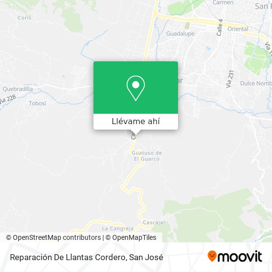 Mapa de Reparación De Llantas Cordero