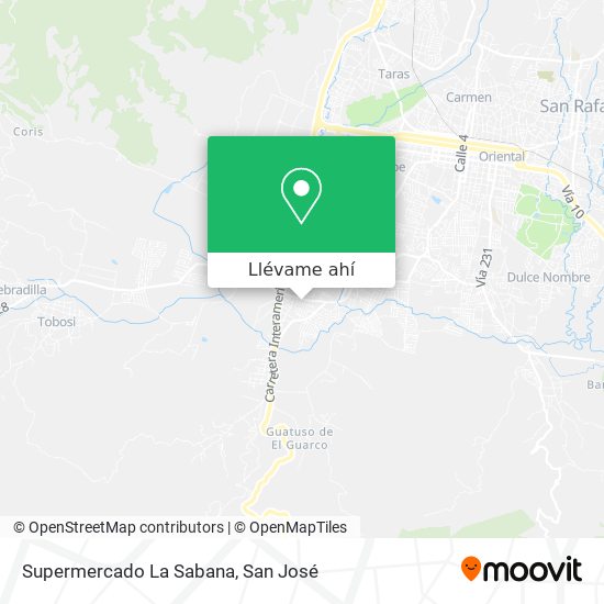 Mapa de Supermercado La Sabana