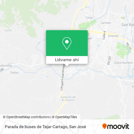 Mapa de Parada de buses de Tejar-Cartago