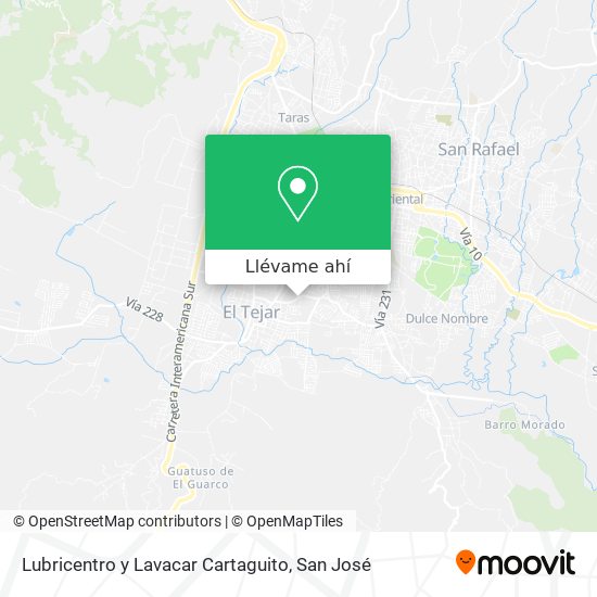 Mapa de Lubricentro y Lavacar Cartaguito