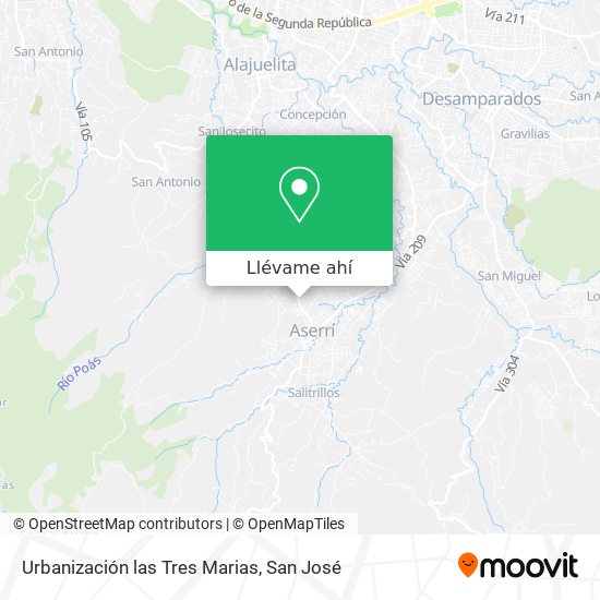 Mapa de Urbanización las Tres Marias