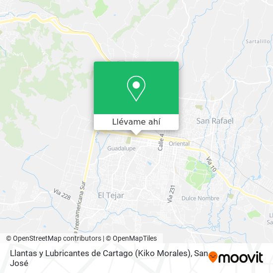 Mapa de Llantas y Lubricantes de Cartago (Kiko Morales)