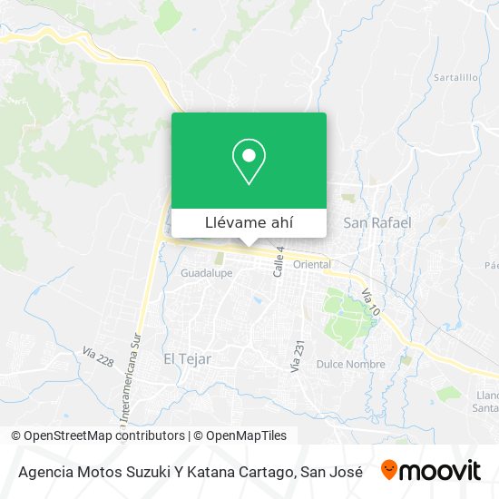 Mapa de Agencia Motos Suzuki Y Katana Cartago