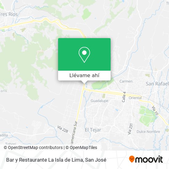 Mapa de Bar y Restaurante La Isla de Lima