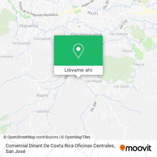 Mapa de Comercial Dinant De Costa Rica Oficinas Centrales