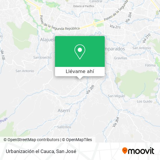 Mapa de Urbanización el Cauca